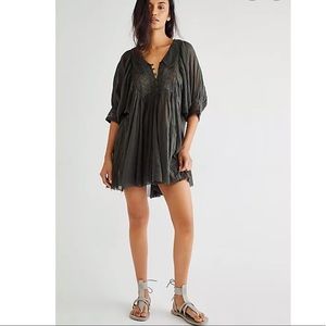 Free People Everly tunic size large in color way raven feather.